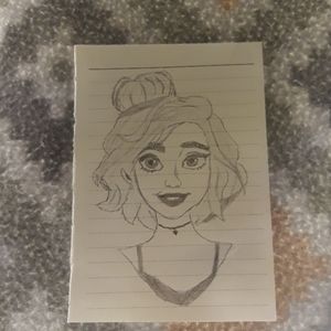 A drawing of a girl